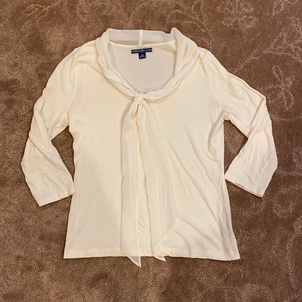 Cream American Living mid sleeve top